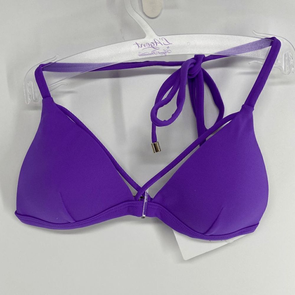 L'agent Provocateur Avril Womens purple tie neck triangle bikini top womens xs